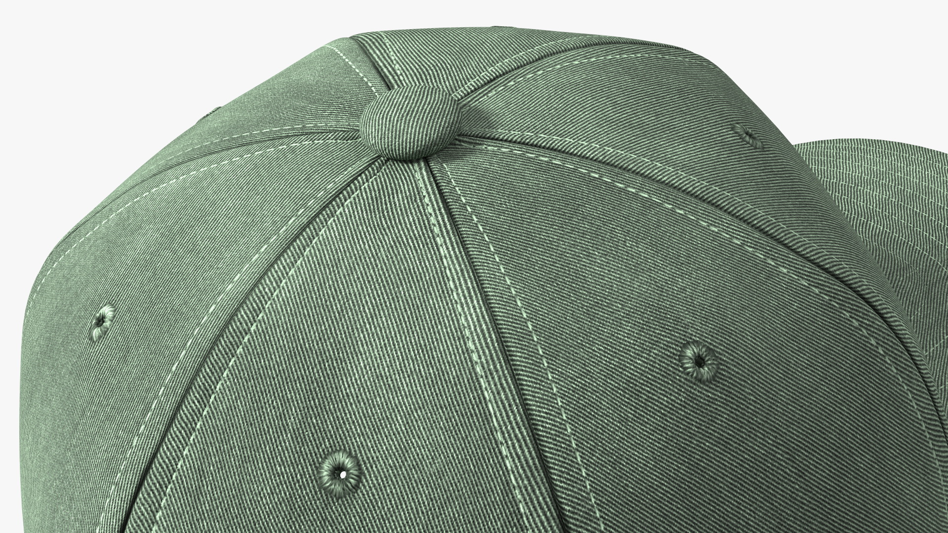 Baseball Cap Denim Green 3D model