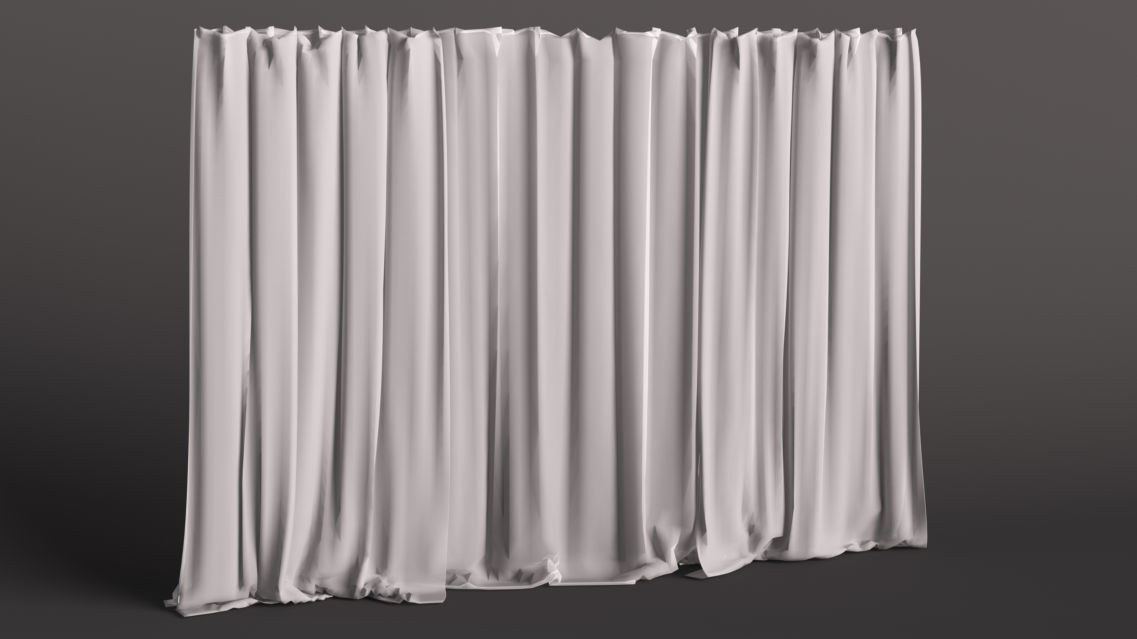 Sheer Window Curtains White 3D