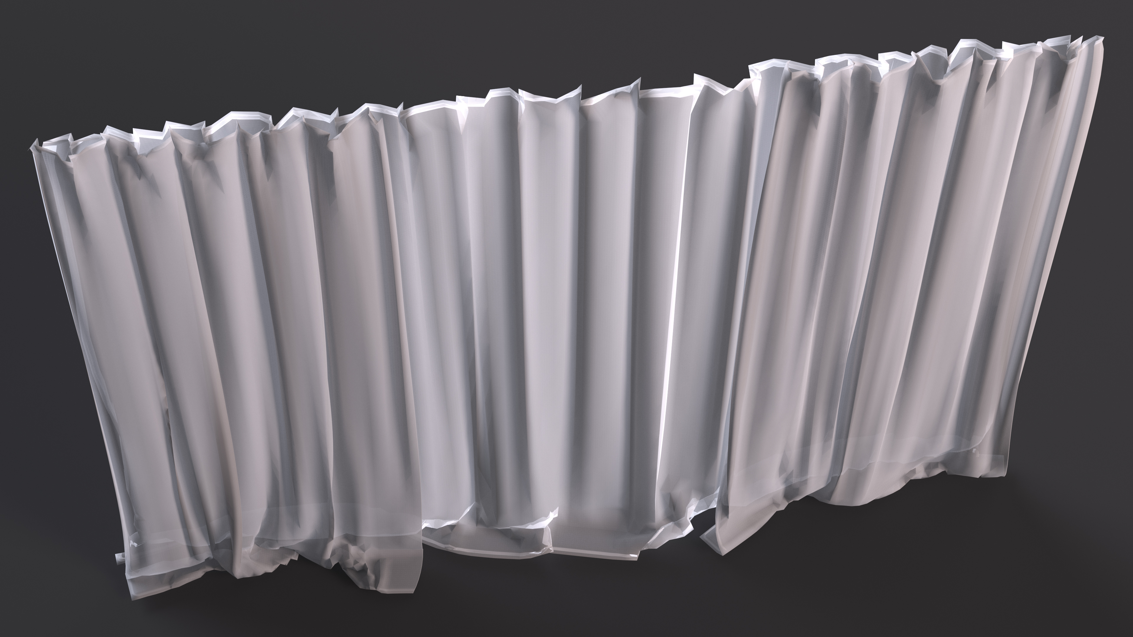 Sheer Window Curtains White 3D
