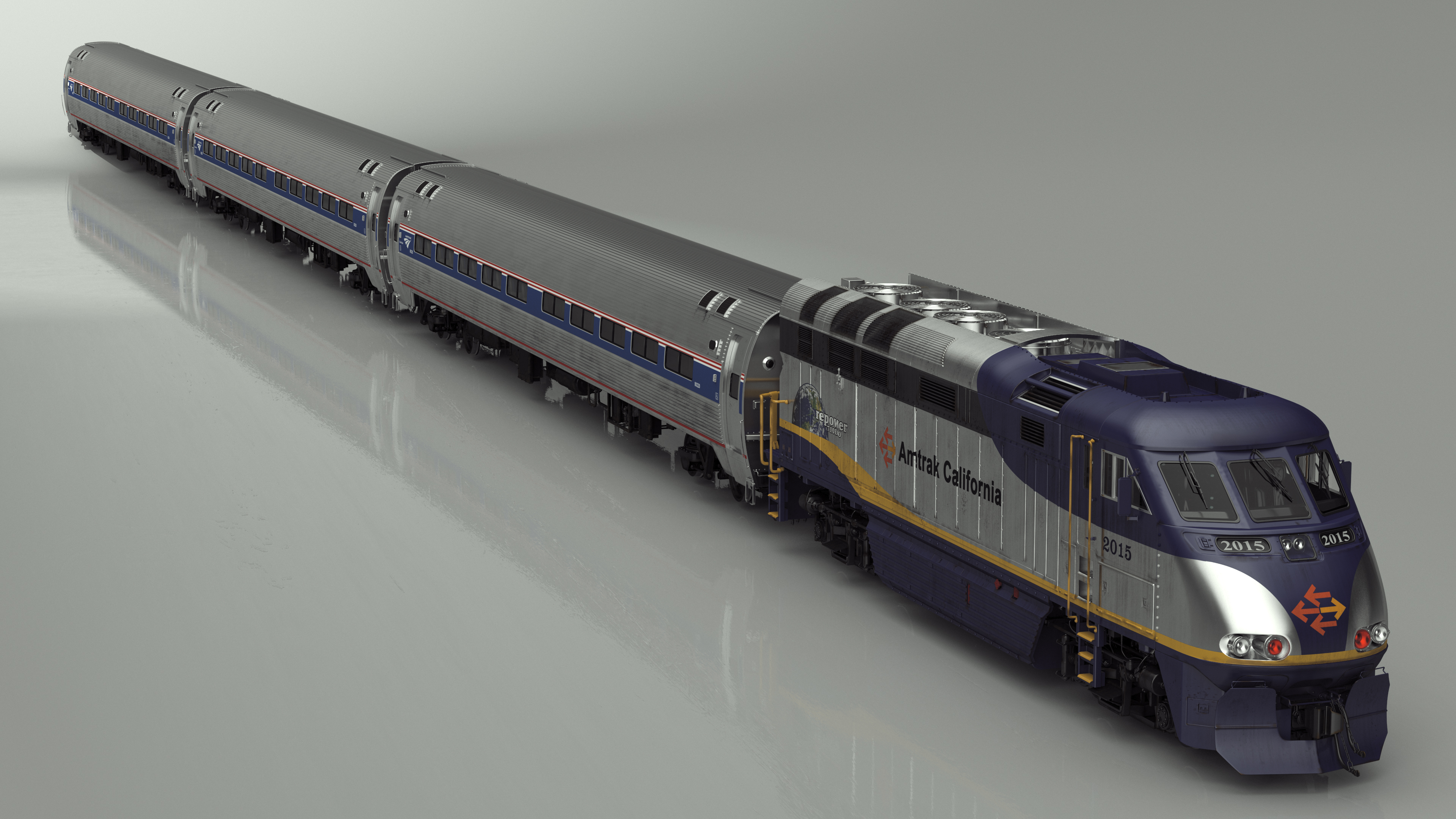 3D Passenger Train Amtrak California model
