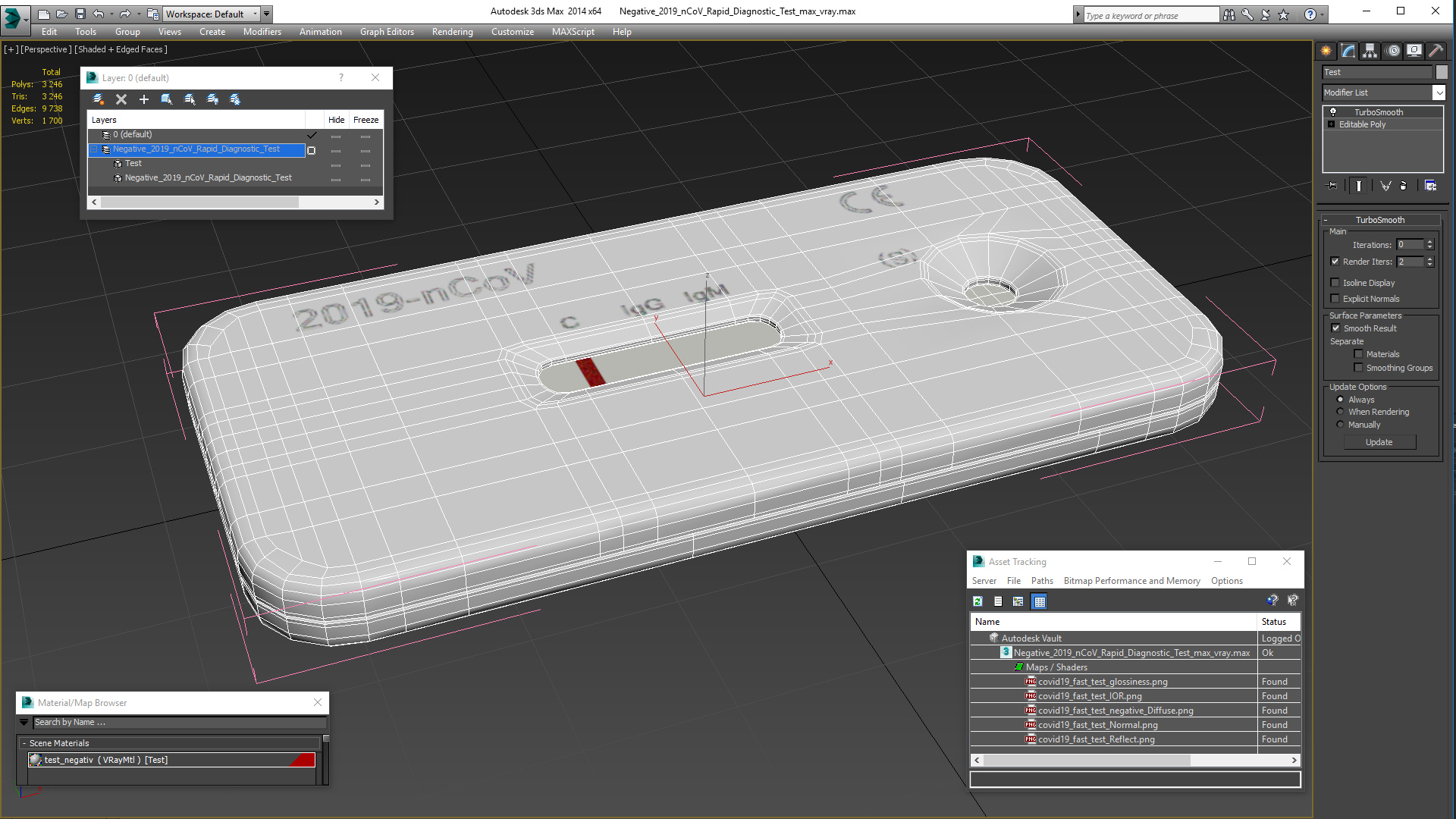 3D model Negative 2019 nCoV Rapid Diagnostic Test