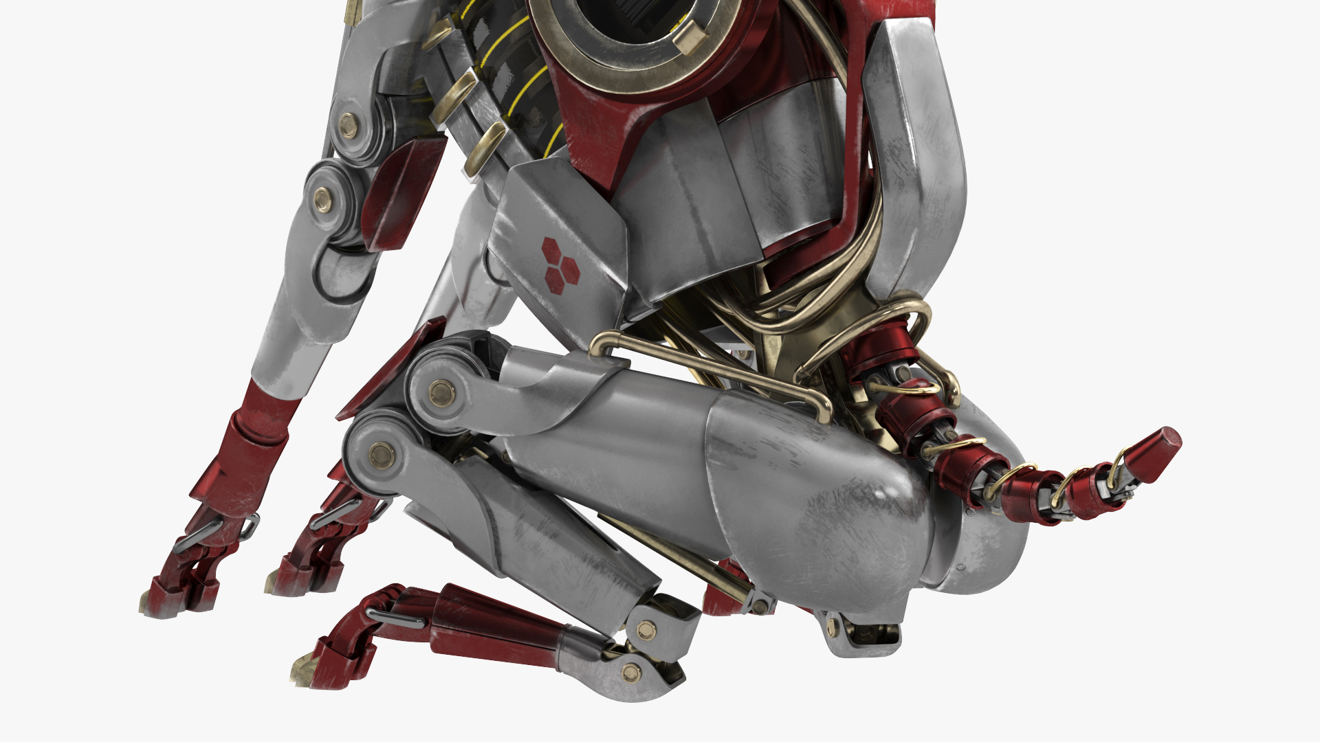 3D Futuristic Robotic Dog Concept Sitting Pose model