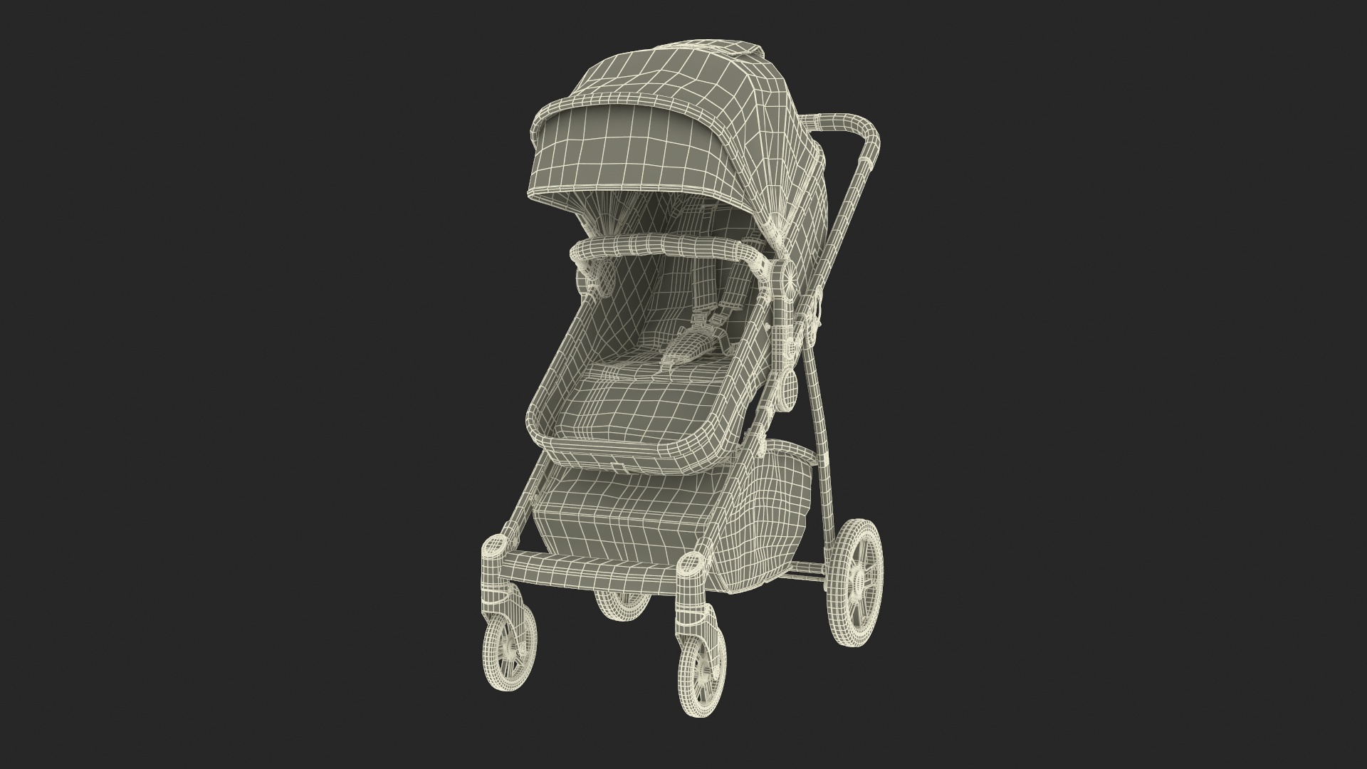3D model Foldable Walking Baby Stroller