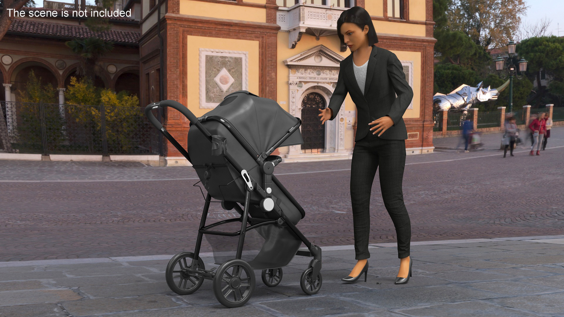 3D model Foldable Walking Baby Stroller