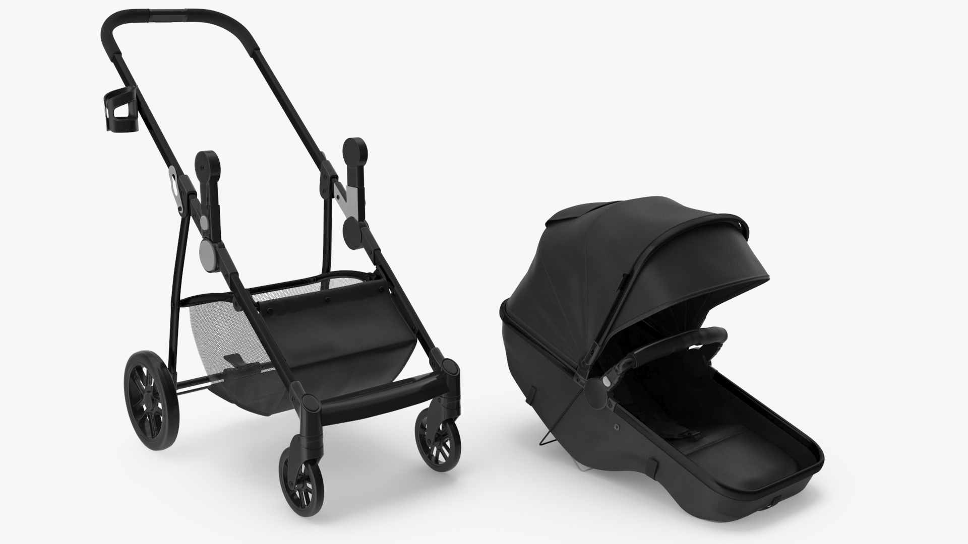 3D model Foldable Walking Baby Stroller