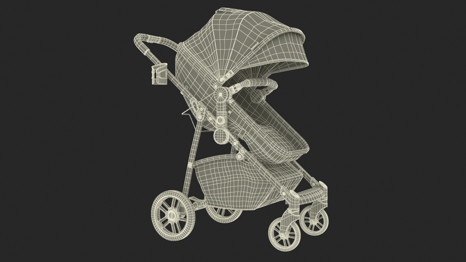 3D model Foldable Walking Baby Stroller