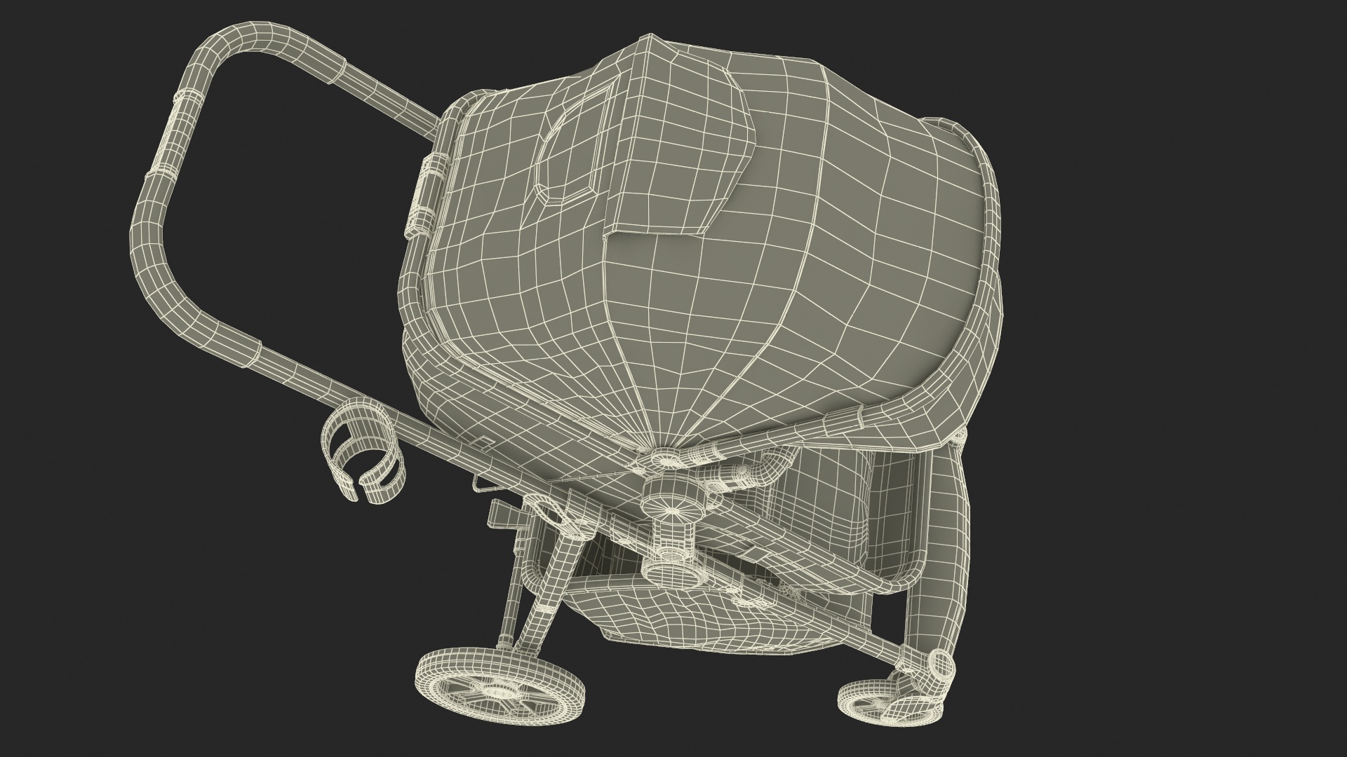 3D model Foldable Walking Baby Stroller