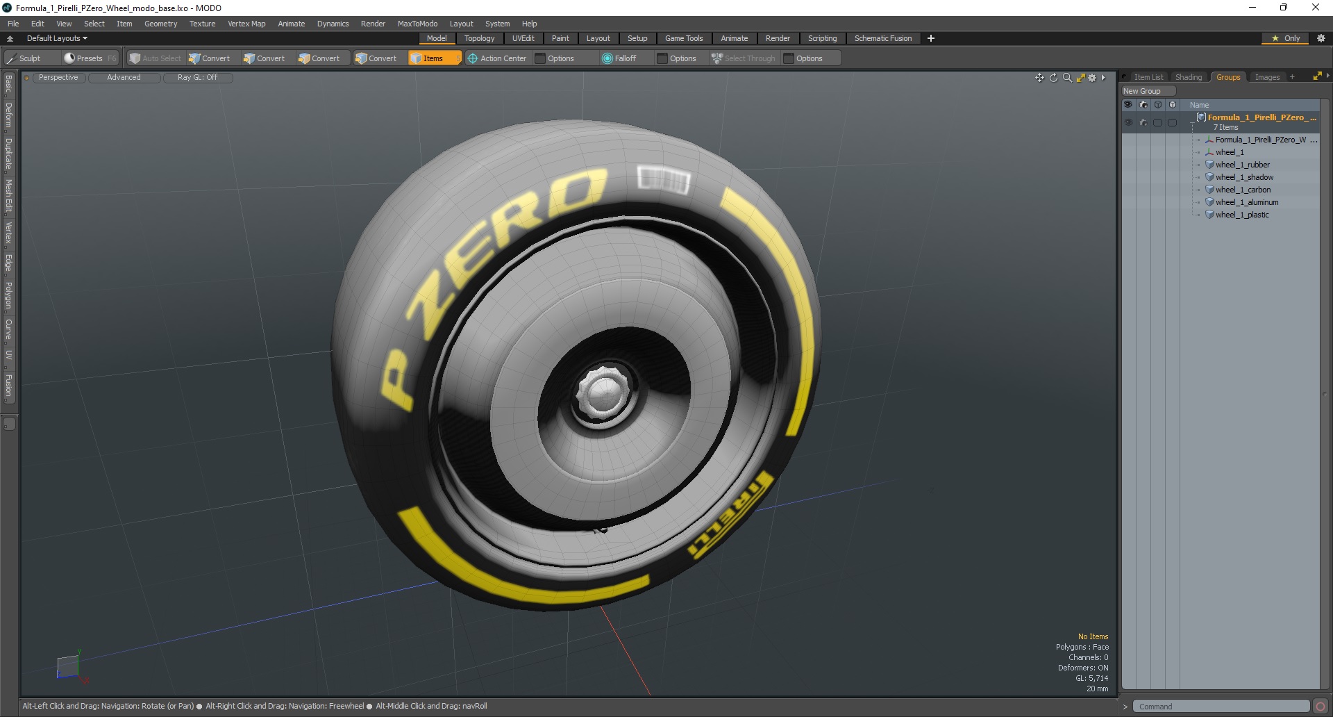 Formula 1 Pirelli PZero Wheel 3D model