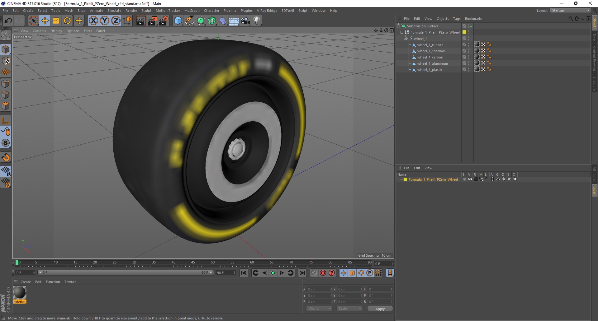 Formula 1 Pirelli PZero Wheel 3D model