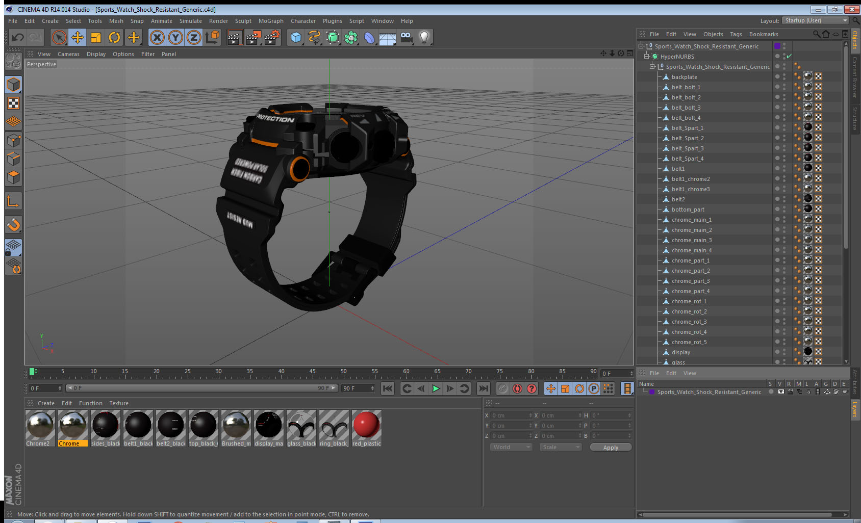 3D Sports Watch Shock Resistant Generic