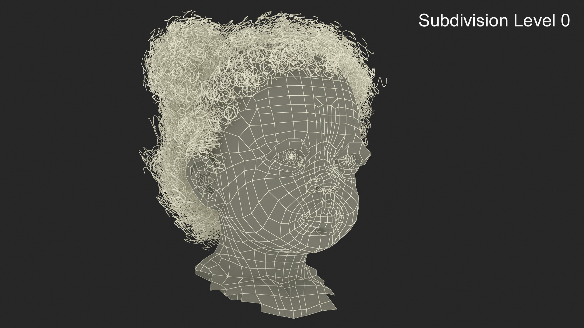 Dark Skin Toddler Girl Head 3D