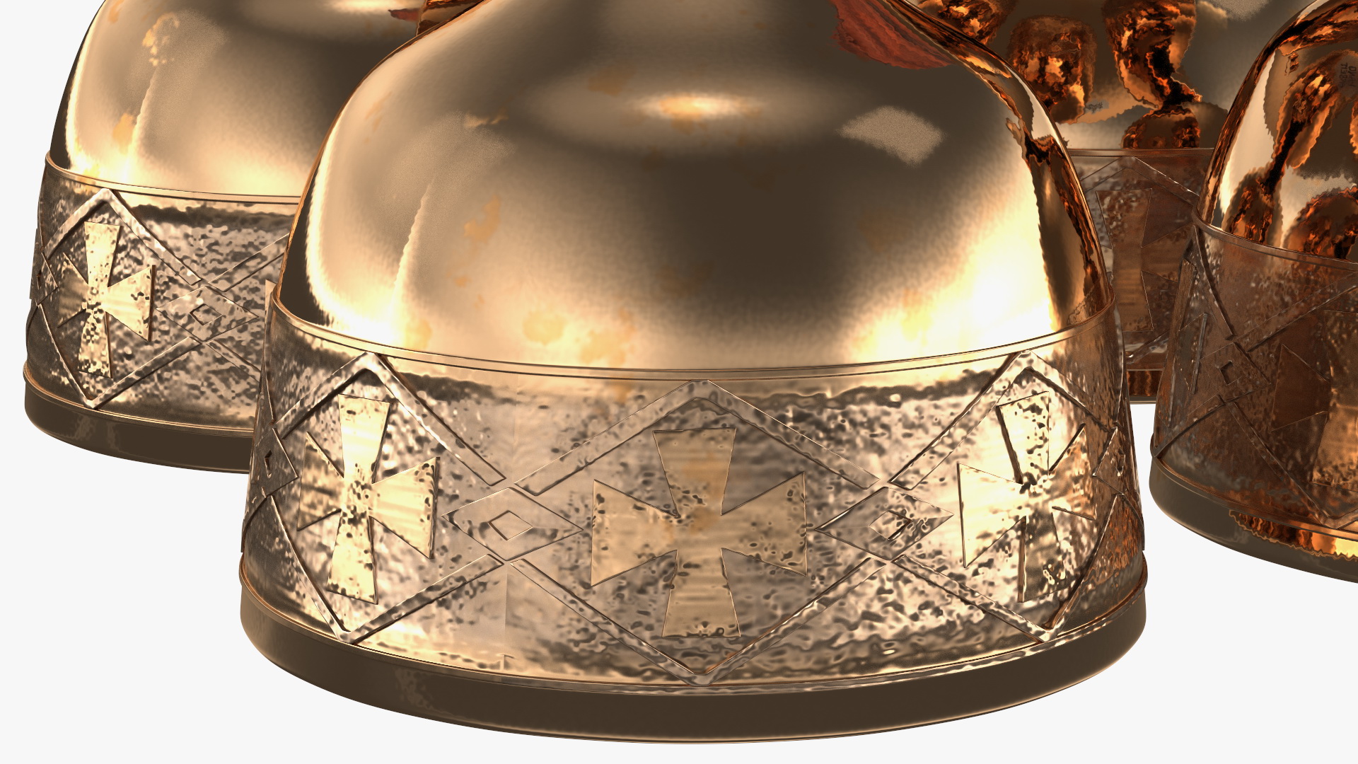 3D Brass Liturgical Bell 4 Tones Wood Handle