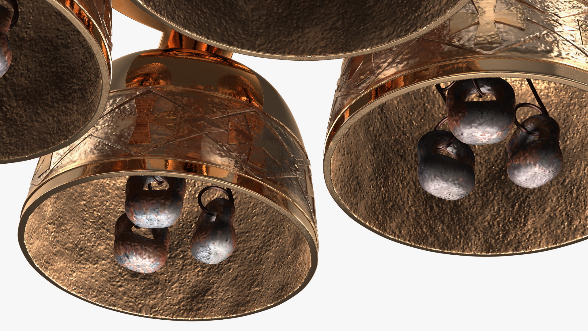 3D Brass Liturgical Bell 4 Tones Wood Handle