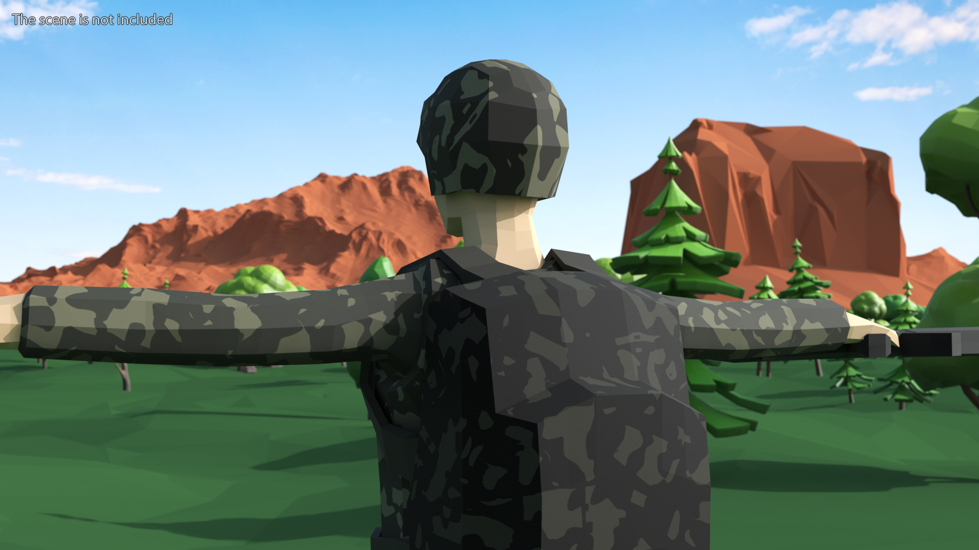3D Soldier Low Poly Rigged model