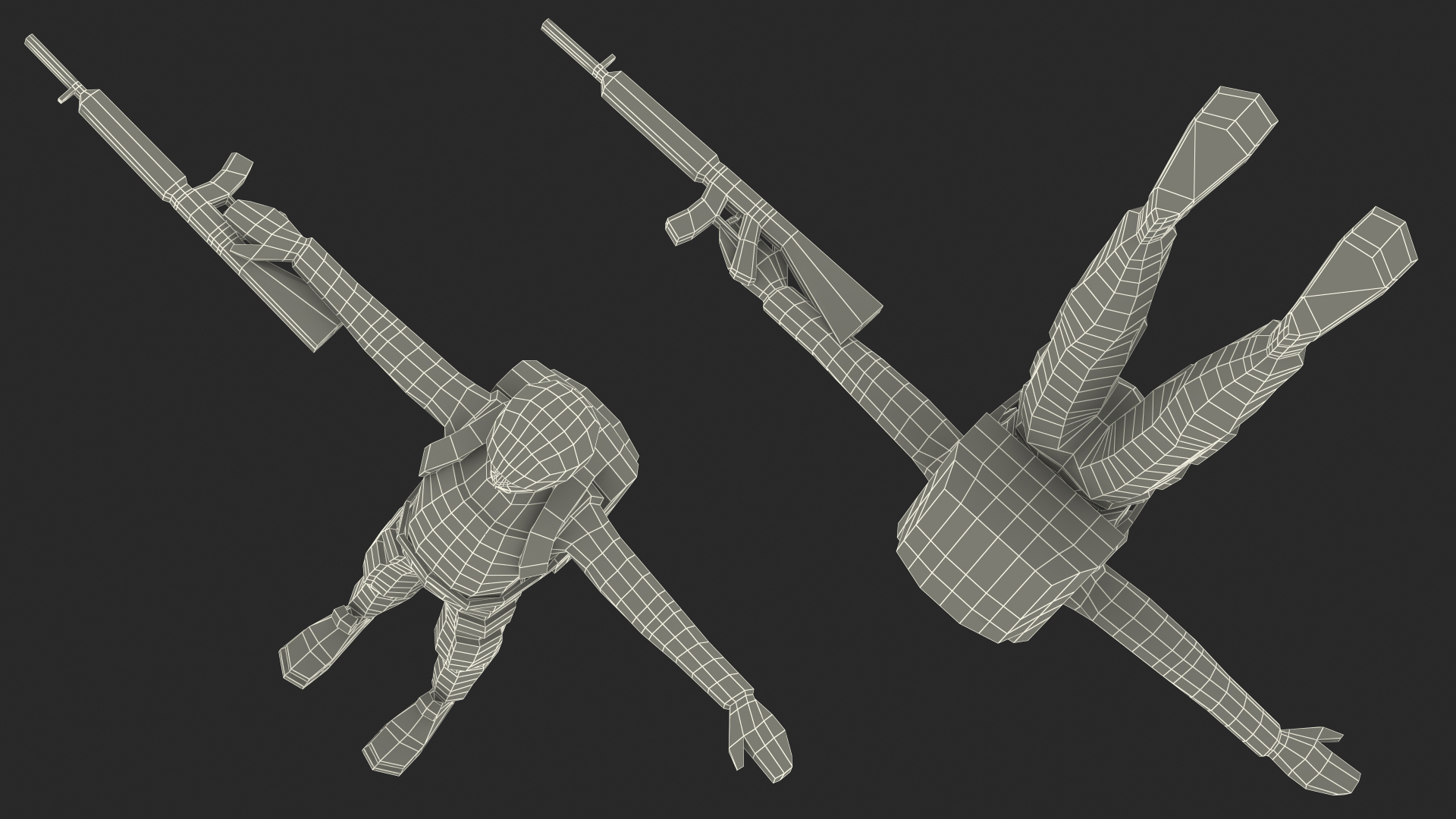 3D Soldier Low Poly Rigged model