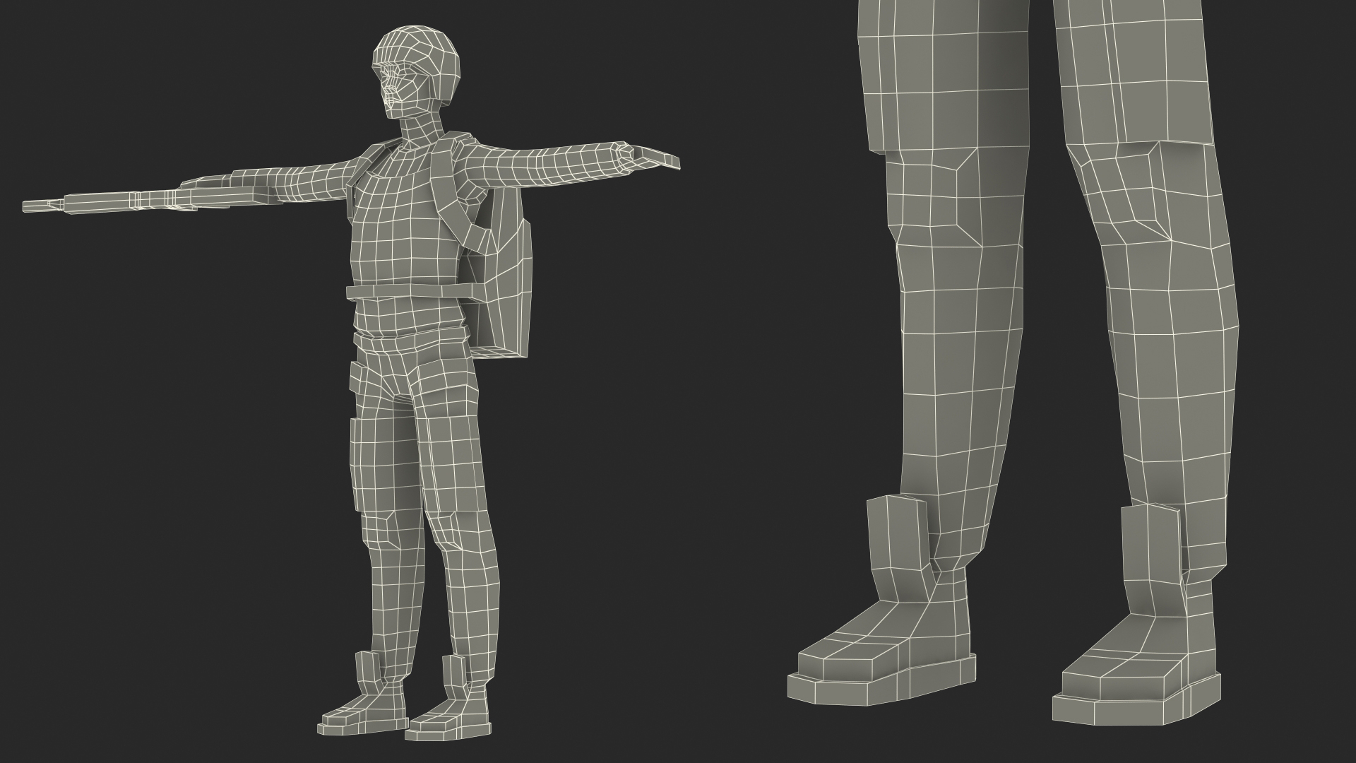 3D Soldier Low Poly Rigged model