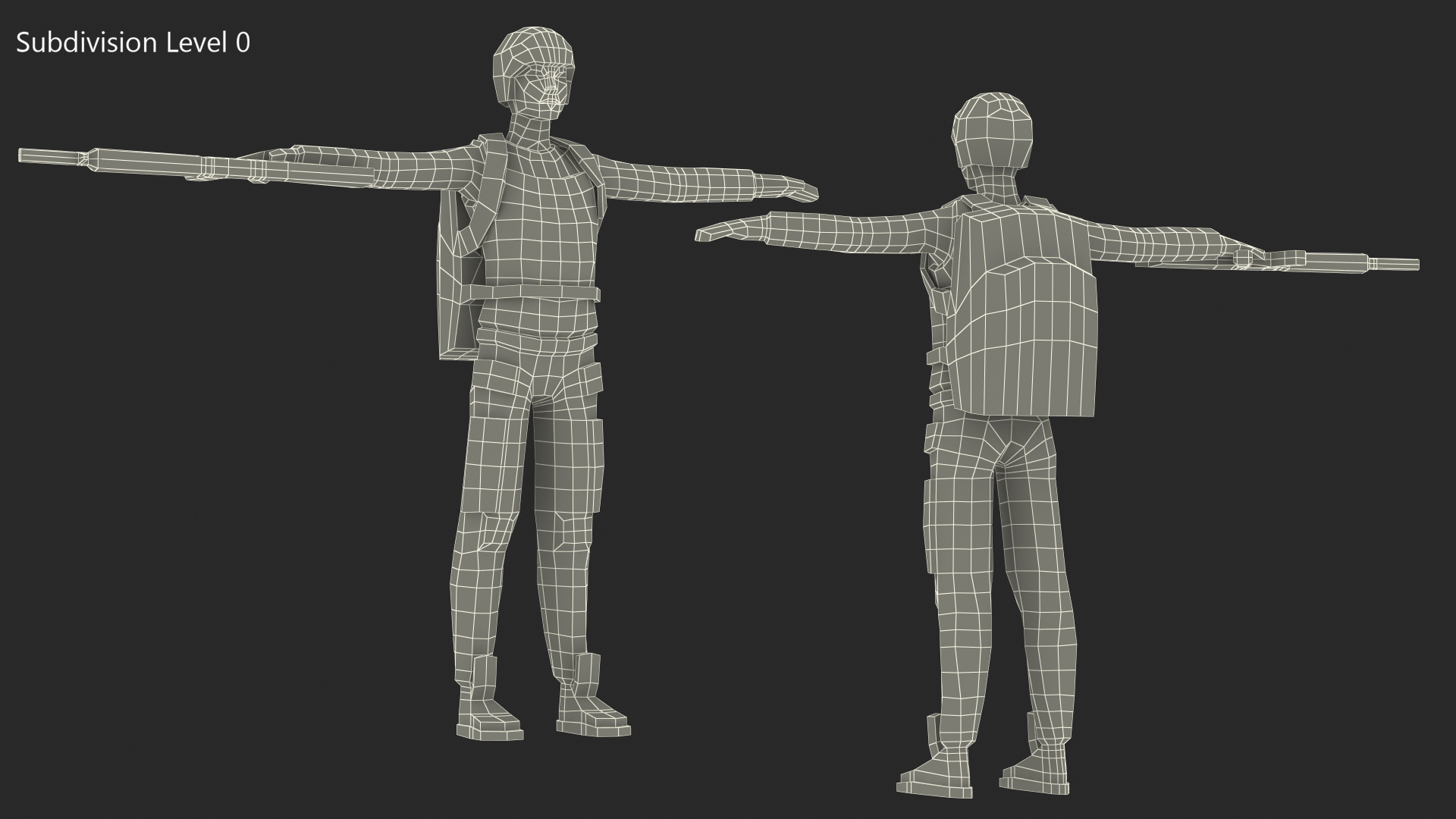 3D Soldier Low Poly Rigged model