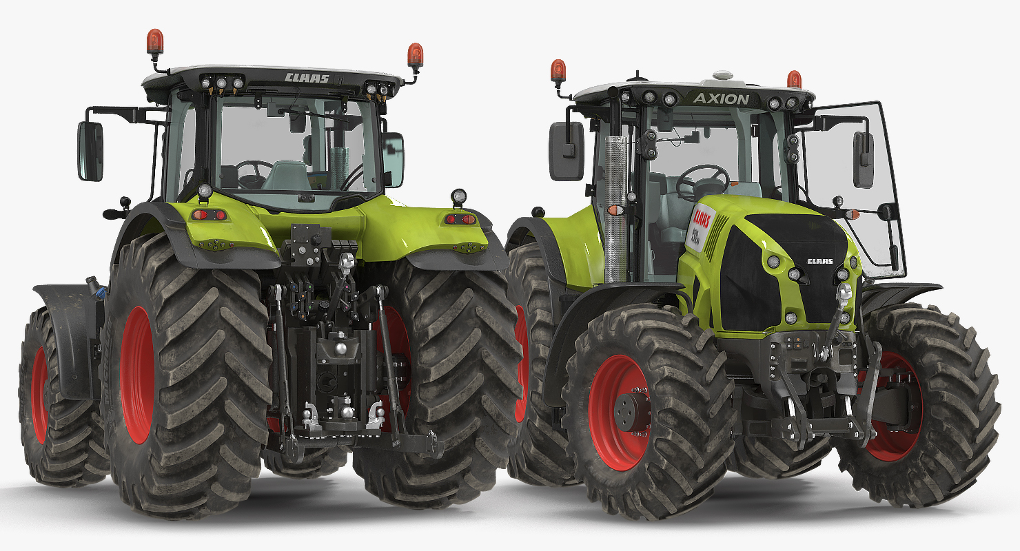 3D model CLAAS AXION Tractor Detailed Interior Dirty Rigged