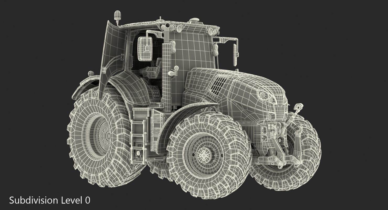 3D model CLAAS AXION Tractor Detailed Interior Dirty Rigged