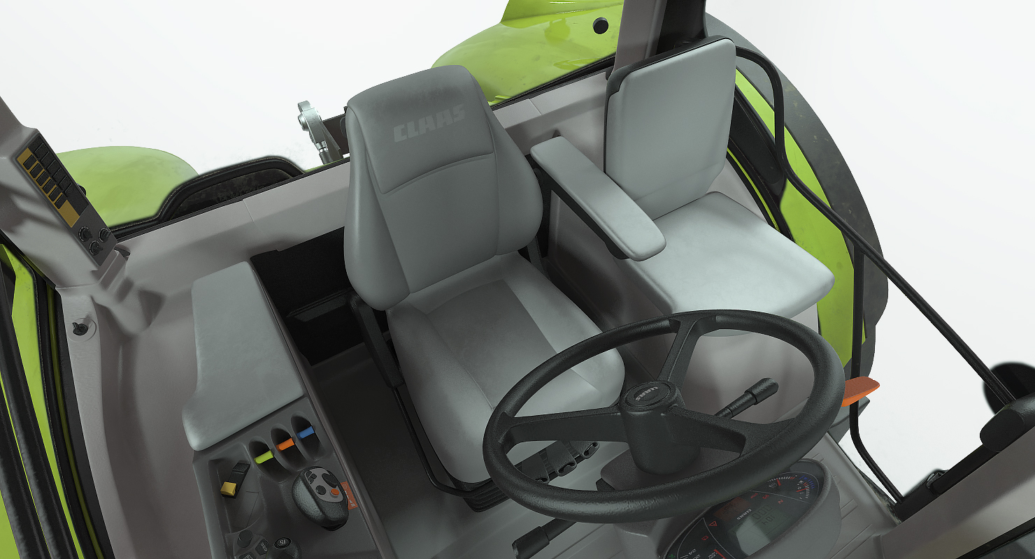3D model CLAAS AXION Tractor Detailed Interior Dirty Rigged