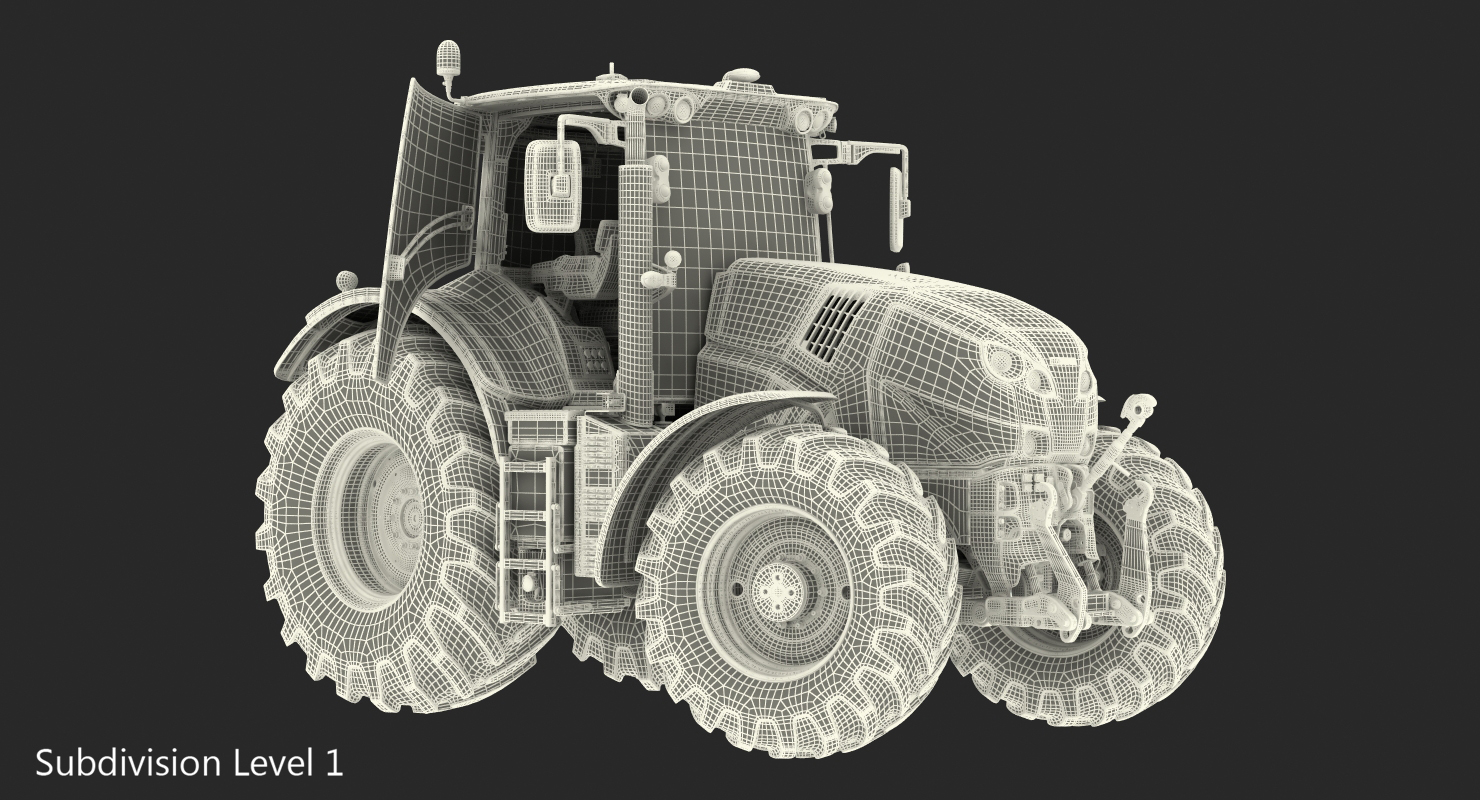 3D model CLAAS AXION Tractor Detailed Interior Dirty Rigged