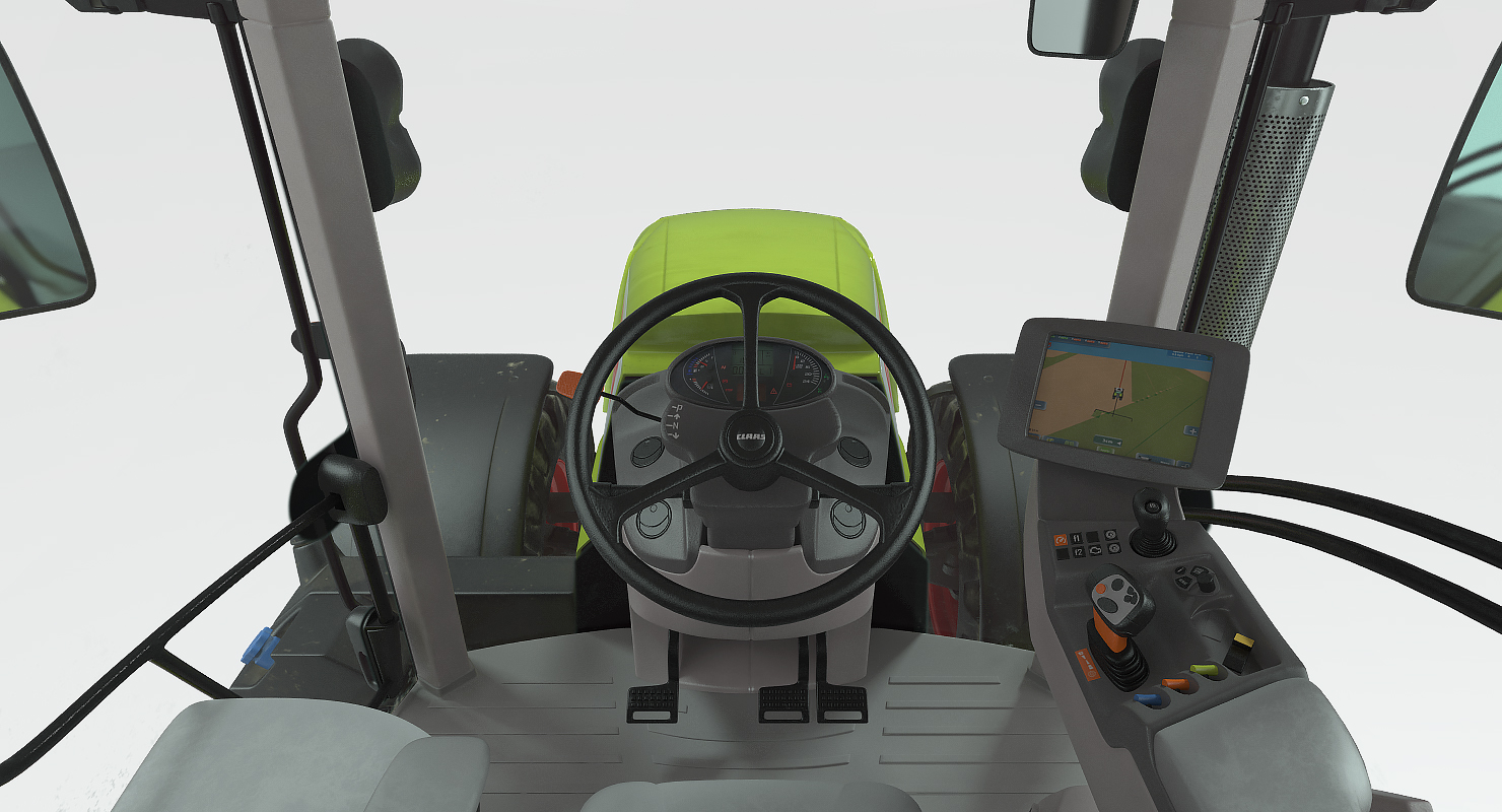 3D model CLAAS AXION Tractor Detailed Interior Dirty Rigged
