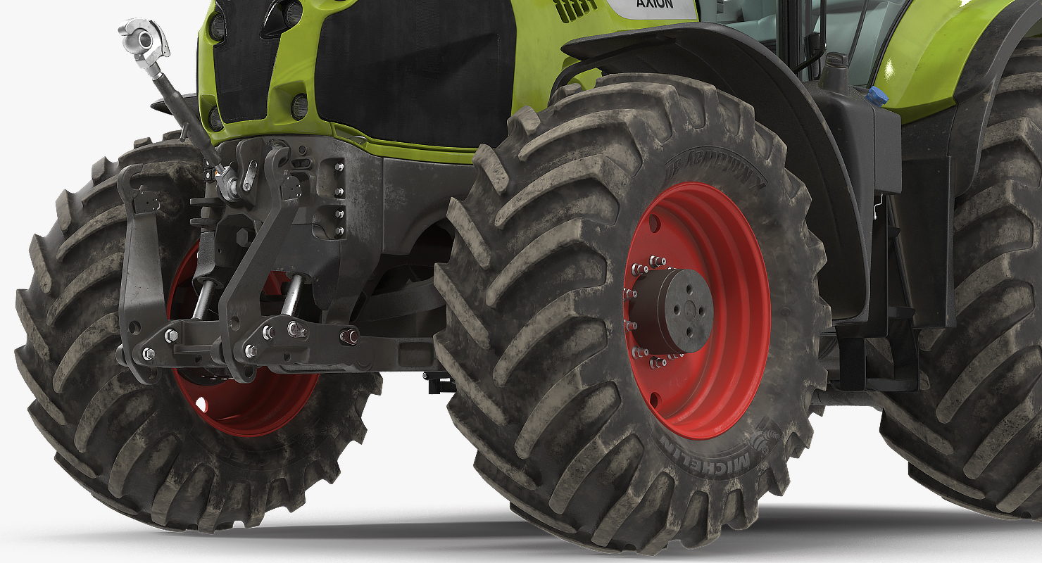 3D model CLAAS AXION Tractor Detailed Interior Dirty Rigged