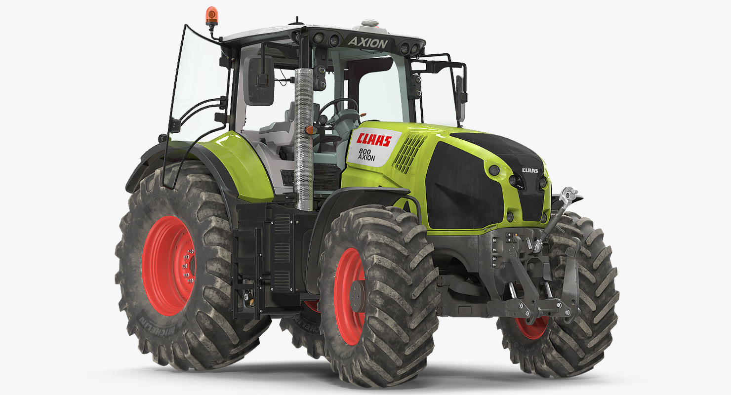 3D model CLAAS AXION Tractor Detailed Interior Dirty Rigged
