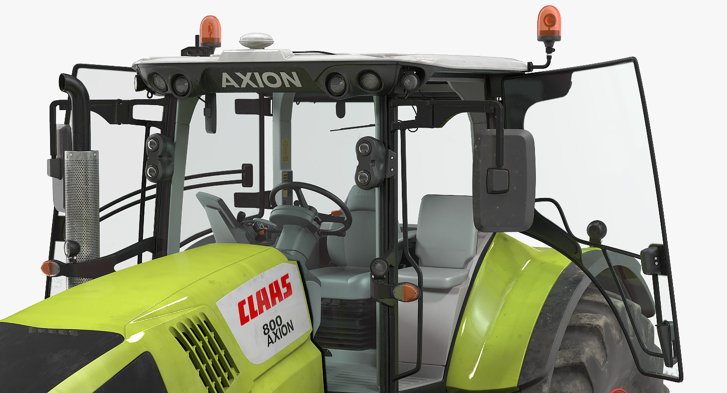 3D model CLAAS AXION Tractor Detailed Interior Dirty Rigged