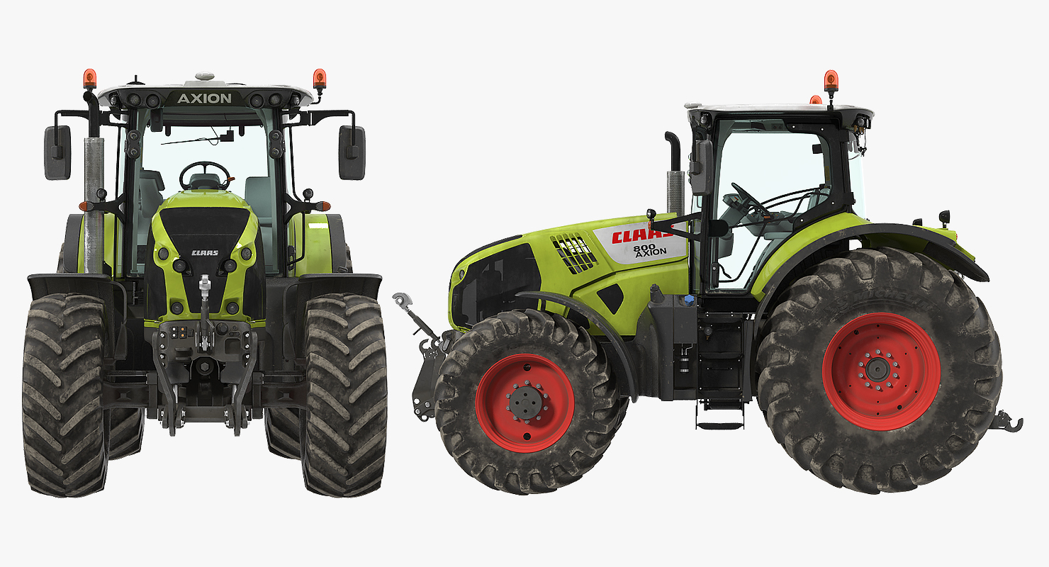 3D model CLAAS AXION Tractor Detailed Interior Dirty Rigged