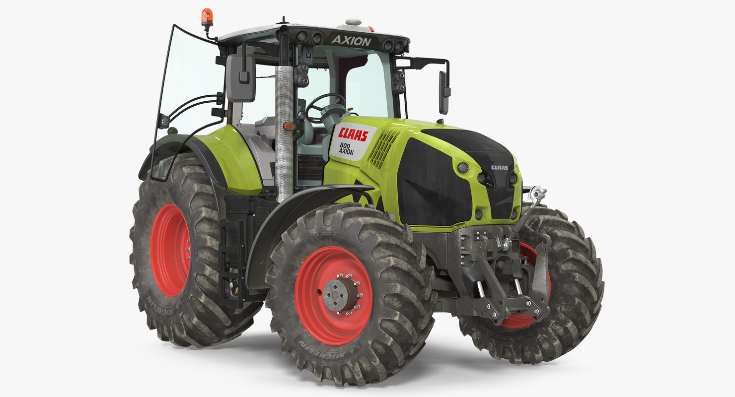 3D model CLAAS AXION Tractor Detailed Interior Dirty Rigged