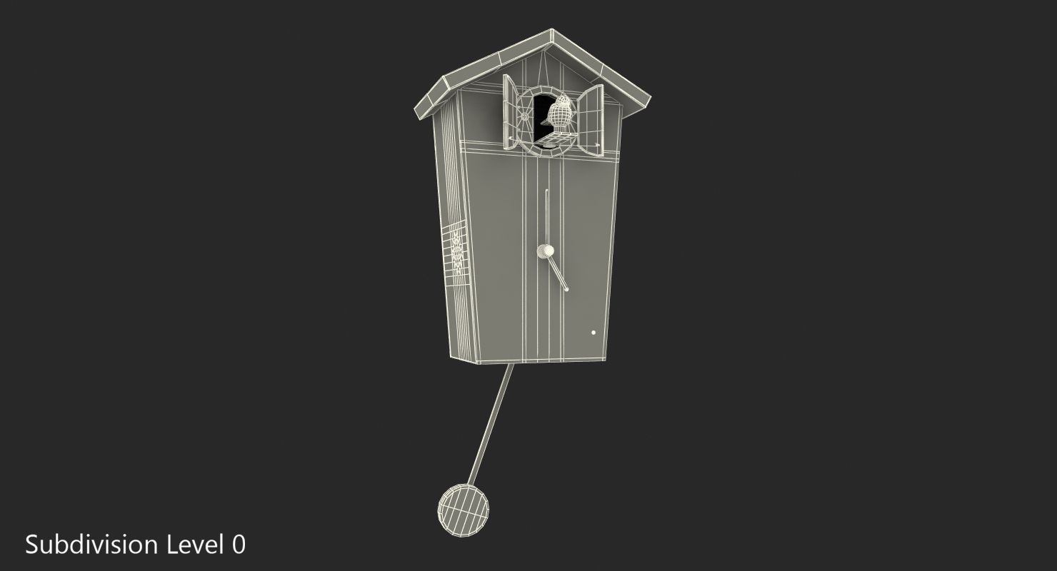 3D model Cuckoo Clock Black Rigged