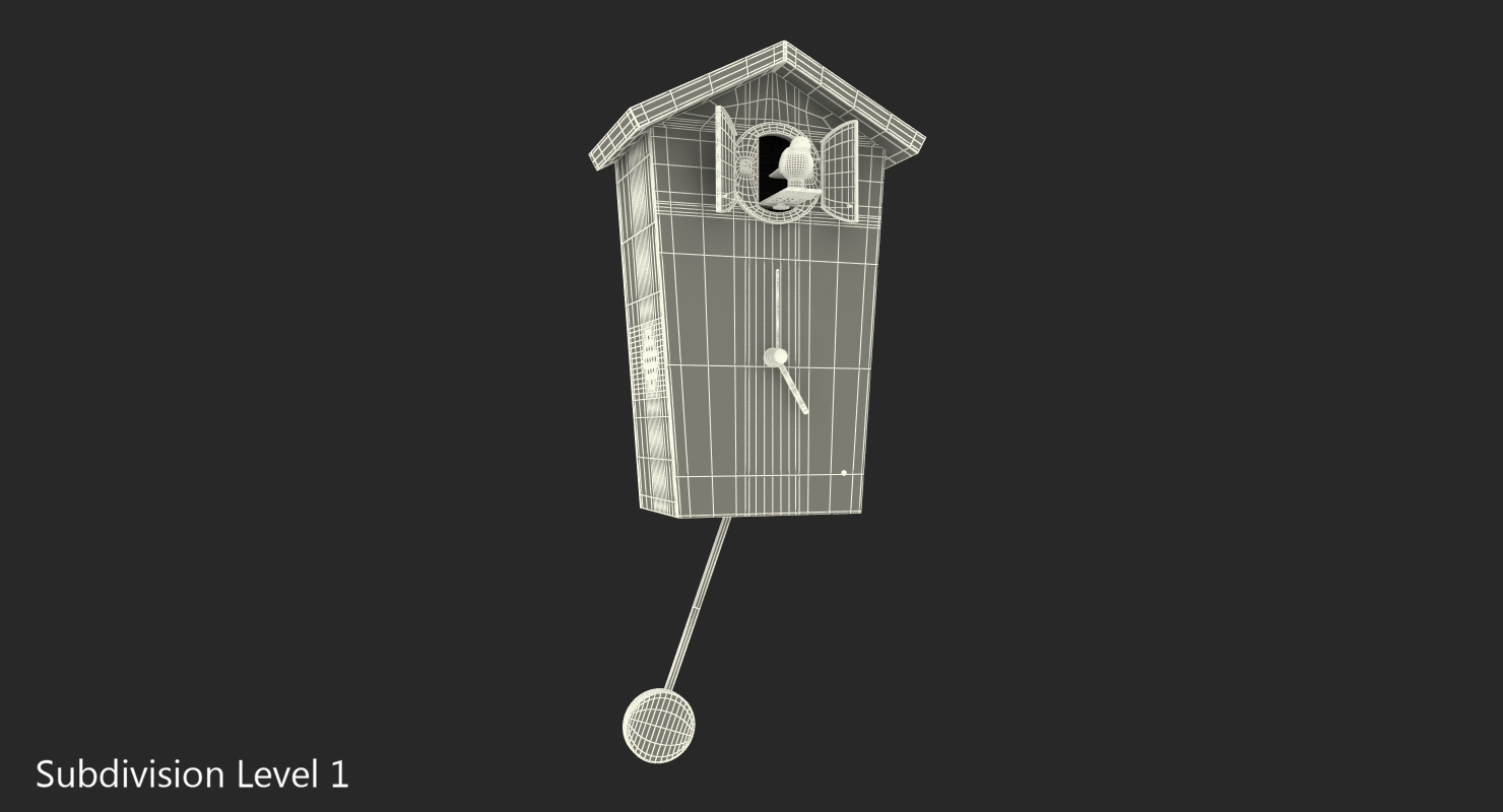 3D model Cuckoo Clock Black Rigged