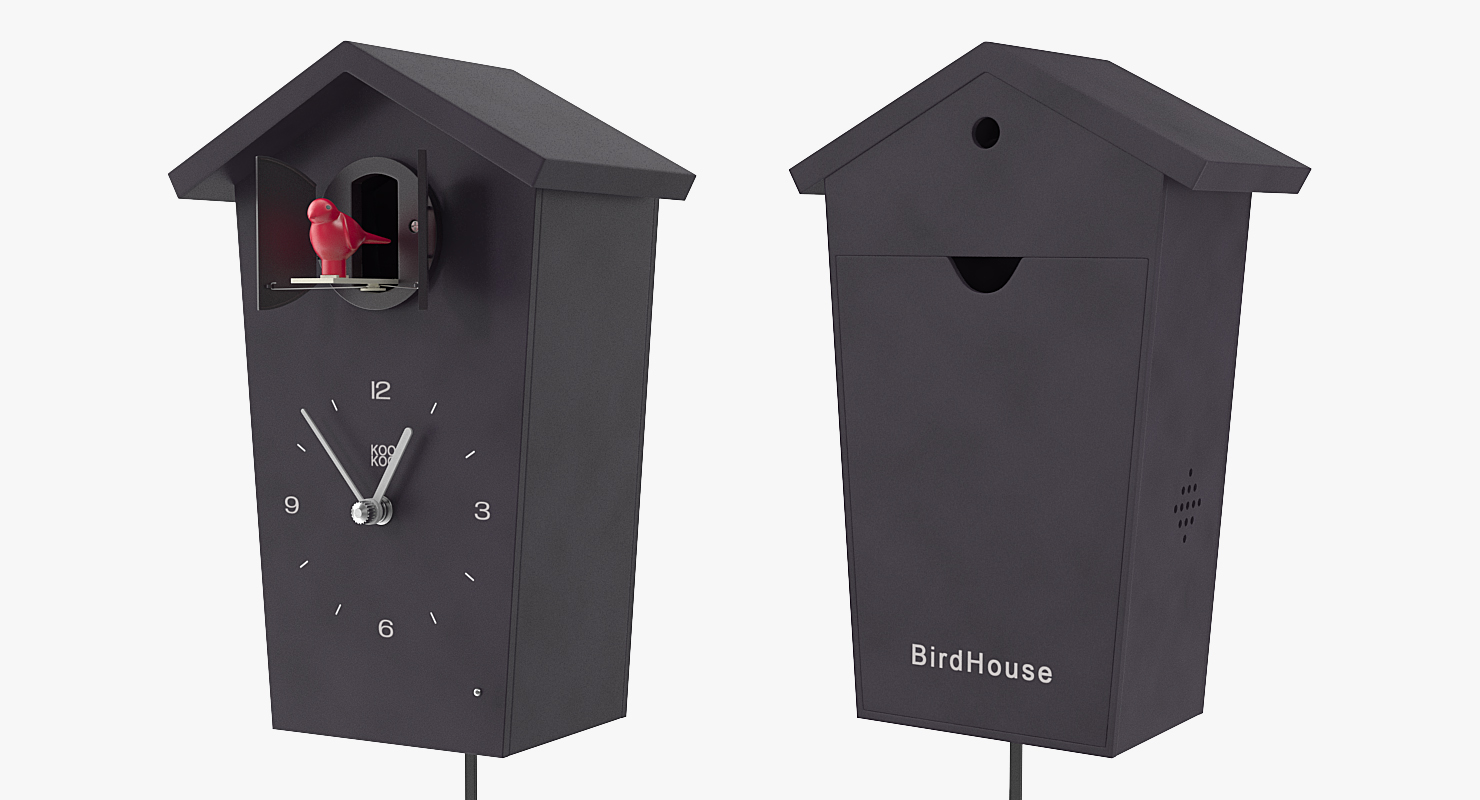 3D model Cuckoo Clock Black Rigged