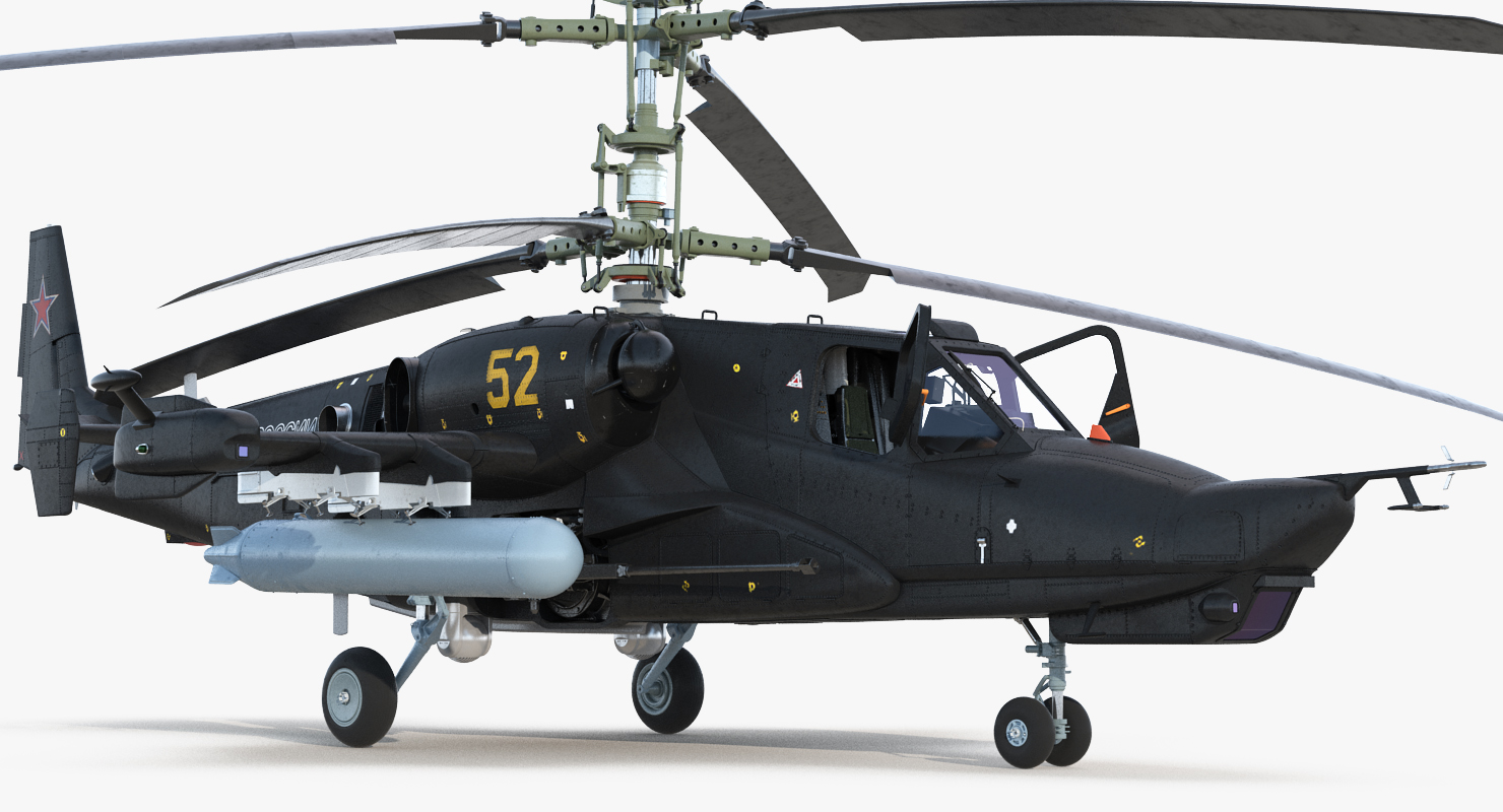 3D Kamov Ka 52 or Alligator Russian Attack Helicopter Rigged for Maya