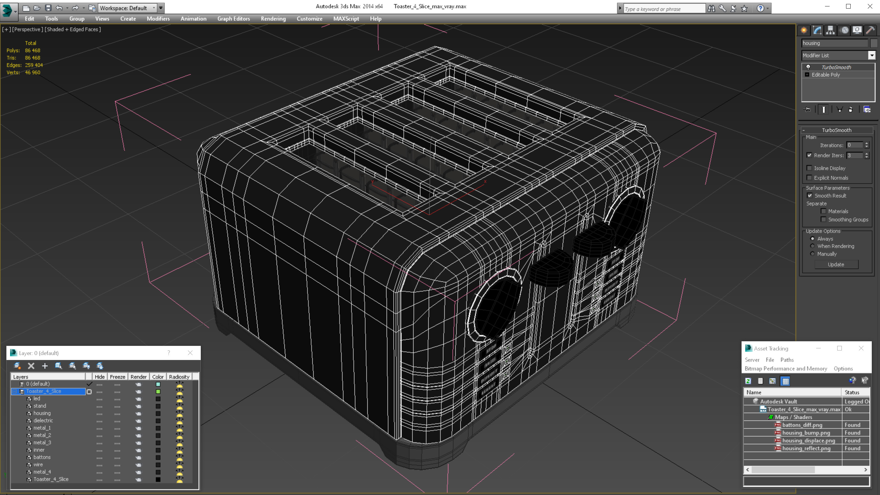 3D model Toaster 4 Slice