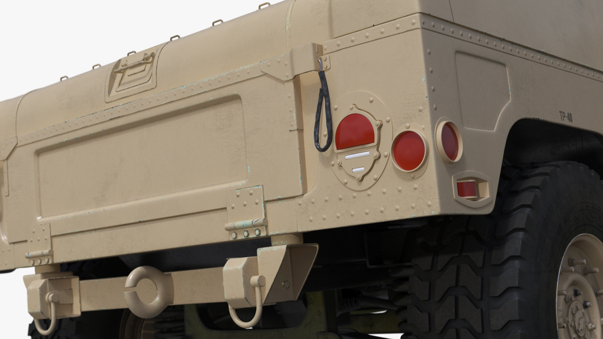 Military Humvee with Mounted Machine Gun Rigged 3D