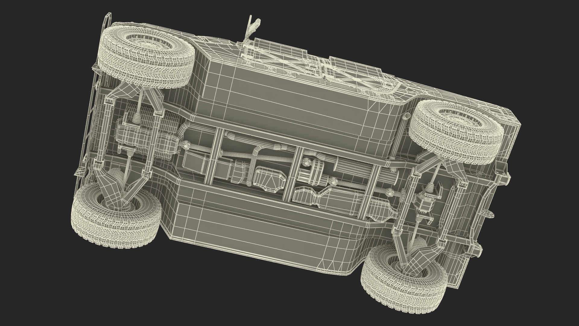 Military Humvee with Mounted Machine Gun Rigged 3D