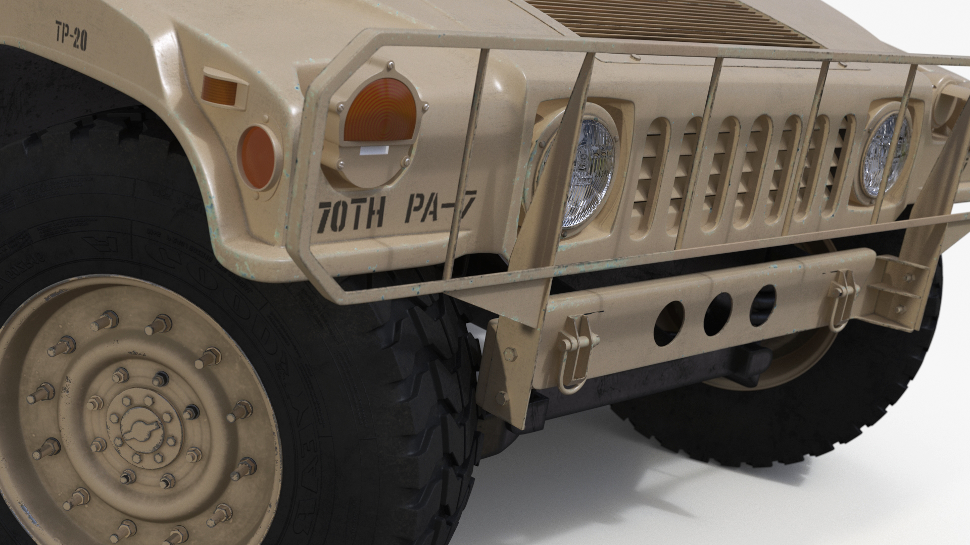 Military Humvee with Mounted Machine Gun Rigged 3D