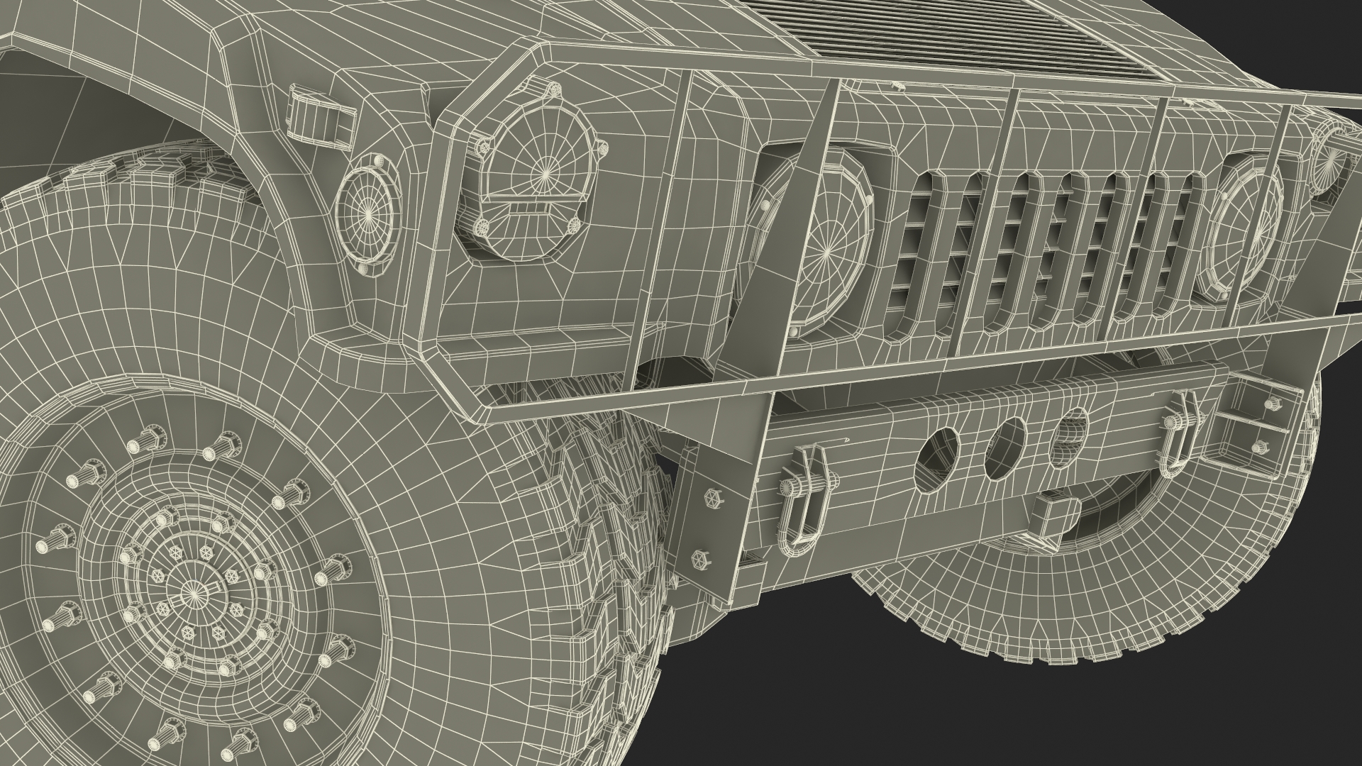Military Humvee with Mounted Machine Gun Rigged 3D