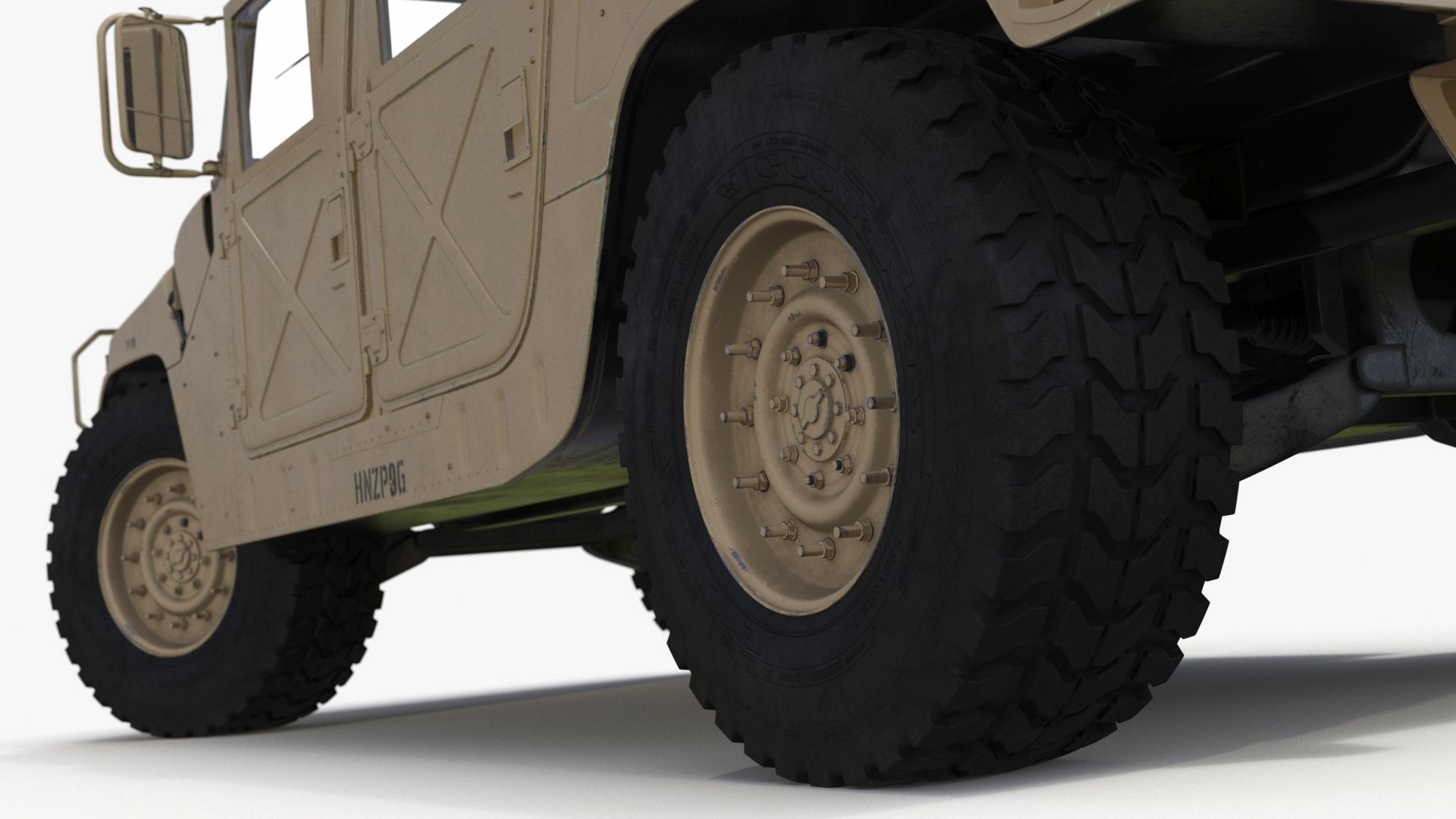 Military Humvee with Mounted Machine Gun Rigged 3D