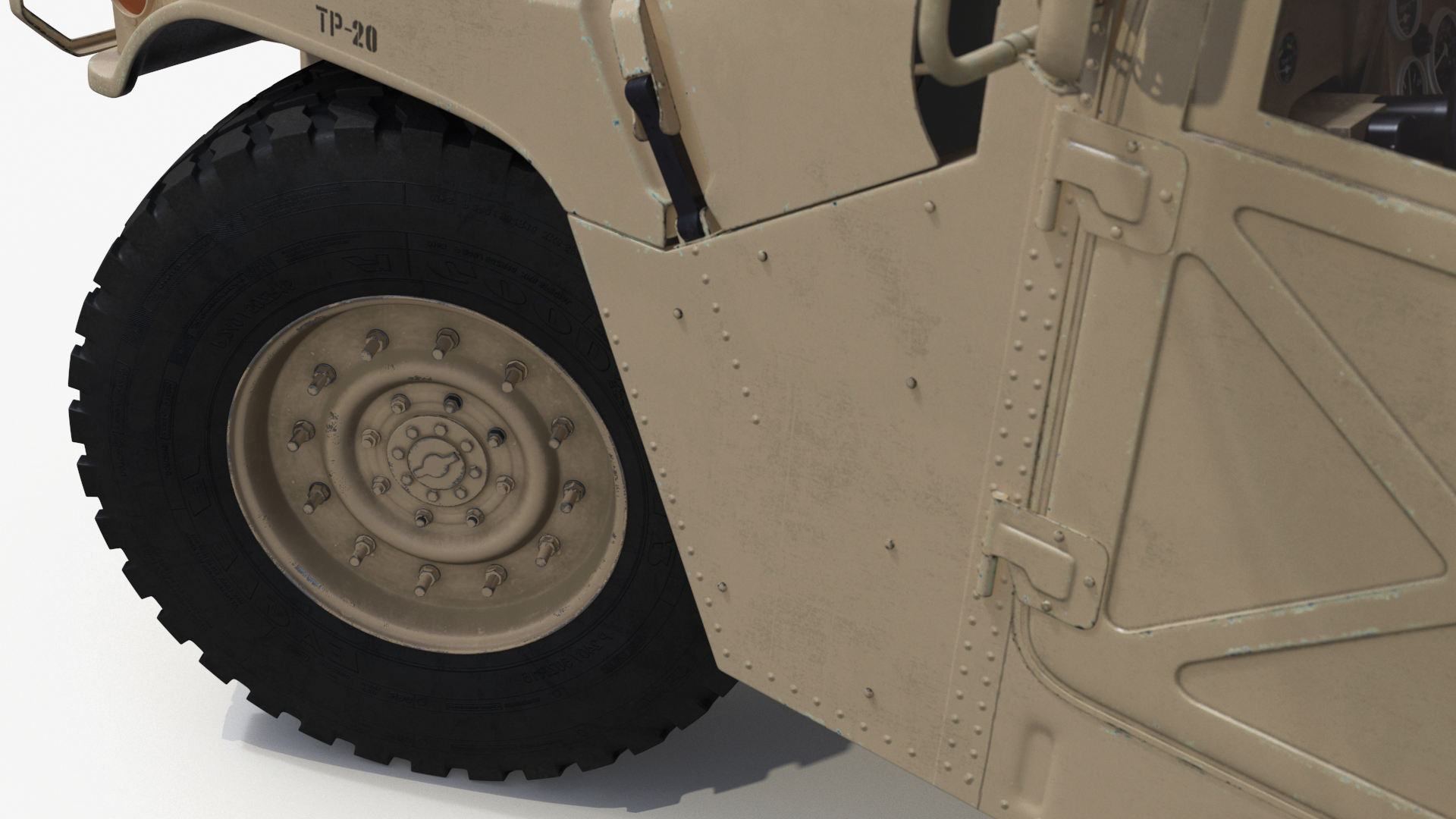 Military Humvee with Mounted Machine Gun Rigged 3D