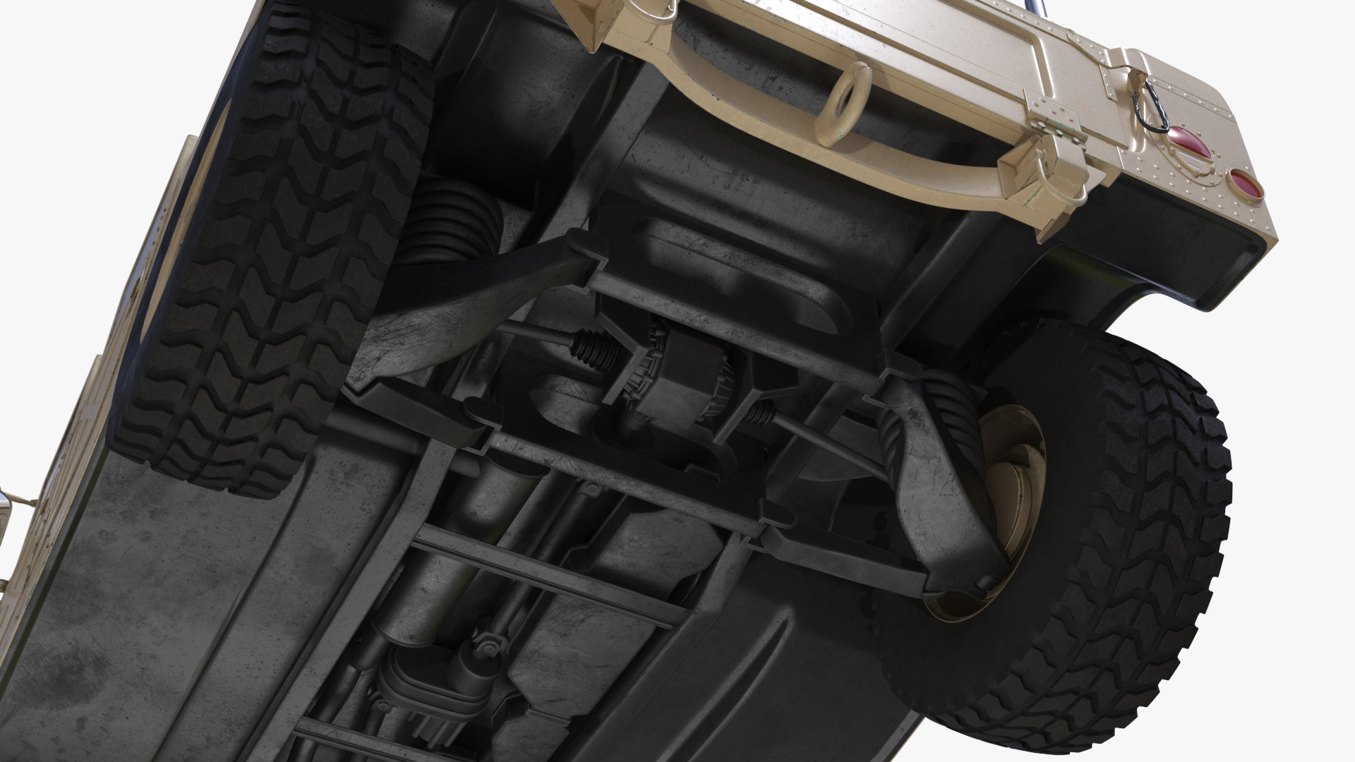 Military Humvee with Mounted Machine Gun Rigged 3D
