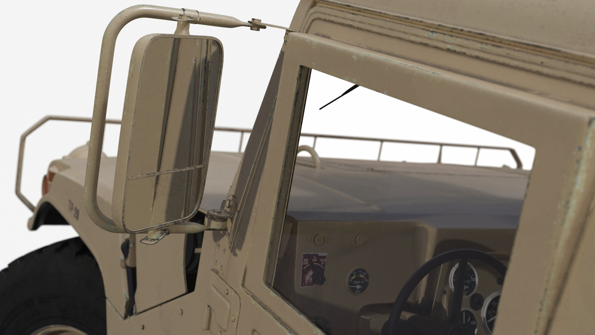 Military Humvee with Mounted Machine Gun Rigged 3D