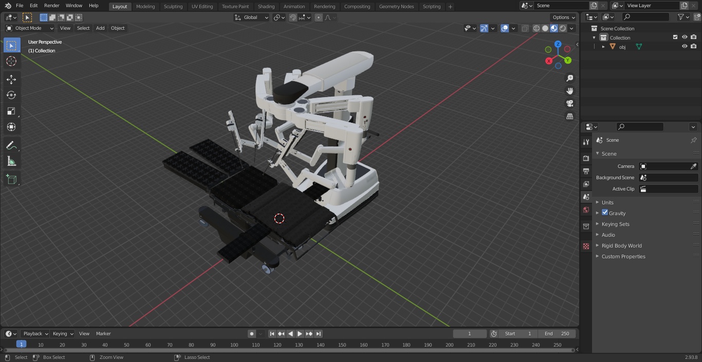 3D Surgical Robotic System da Vinci SI with Operating Table