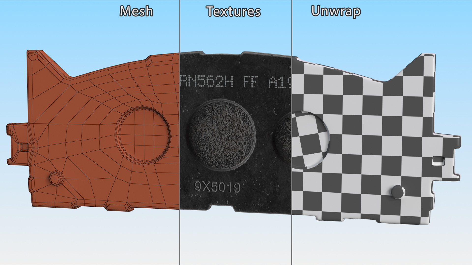 3D model Front Brake Disk Pad