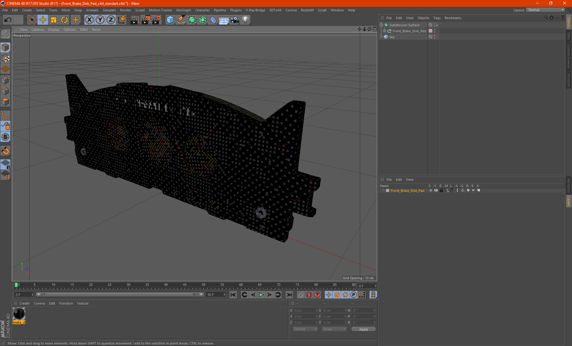 3D model Front Brake Disk Pad
