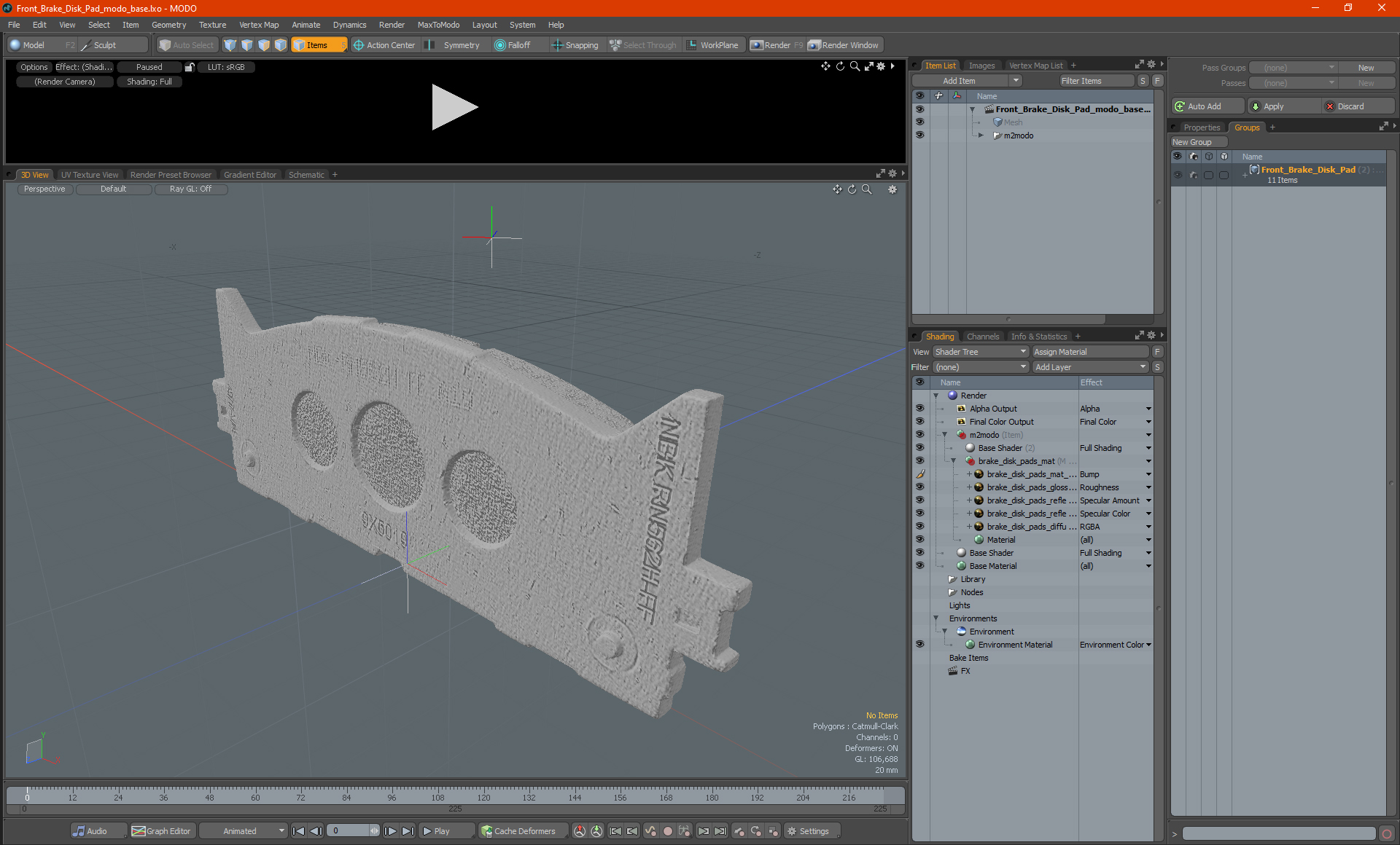 3D model Front Brake Disk Pad