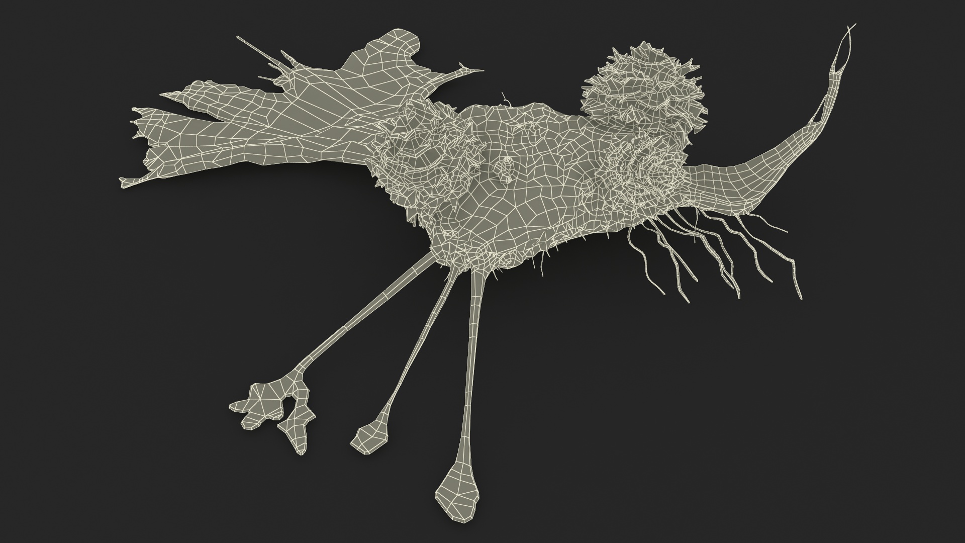 3D model Cancer Cell with 3 Lymphocytes