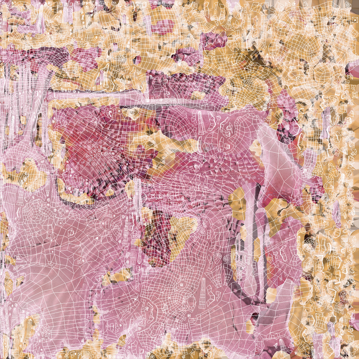 3D model Cancer Cell with 3 Lymphocytes